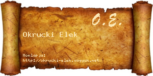 Okrucki Elek névjegykártya